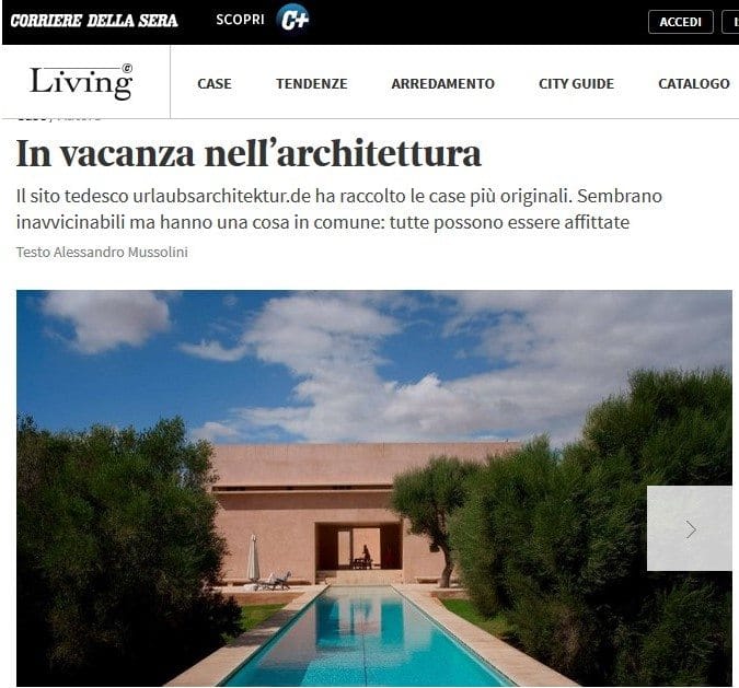 Italian Design Lifestyle Magazine Features Holidayarchitecture Holidayarchitecture